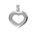 Pendentif coeur or blanc 3. 13g