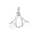 Pendentif diamants 0. 08 carat et perles or blanc 2. 88g