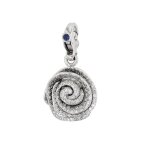 Pendentif diamants 0. 80 carat et saphir 0. 01 carat or blanc 7. 98g