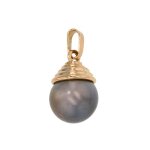 Pendentif perle de tahiti or jaune 15. 90g