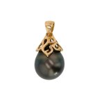 Pendentif perle de tahiti or jaune 4. 77g