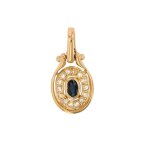 Pendentif saphir 0. 21 carat et diamants 0. 14 carat or jaune 2. 29g