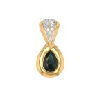 Pendentif saphir 0. 86 carat et diamants 0. 04 carat or jaune 2. 91g