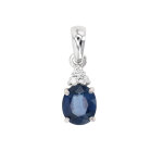 Pendentif saphir 1. 95 carat et diamants 0. 08 carat 1. 53g