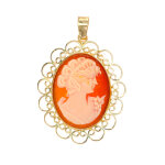 Pendentif vintage camée or jaune 9. 69g Pendentif vintage camée or jaune 9. 69g