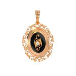 Pendentif vintage cassolette onyx et demi - perle or jaune 9. 22g Pendentif vintage cassolette onyx et demi - perle or jaune 9. 22g