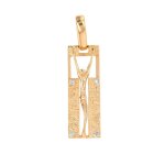 Pendentif vintage diamants 0. 02 carat or jaune 6. 79g