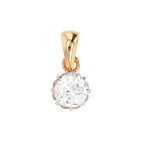 Pendentif vintage diamant 0. 93 carat 2 ors 1. 48g