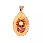 Pendentif vintage perle de culture or jaune 4. 20g