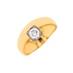 Solitaire jonc diamant 0. 47 carat 2 ors 6. 49g