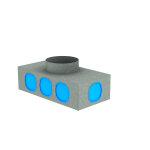 Kermi x - well r�partiteur / collecteur 8 voies, nw 125, pour conduit d'air 72 / 92 - y2202000002k