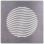 Pluggit bouche d'extraction wave en acier inoxydable, carr�e - evbp3