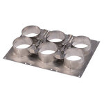 Pluggit plaque de montage 6 raccordements conduit rond pluggflex pkr75 - rdp675