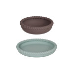 Assiette et bol marron en silicone �18xh2, 8cm