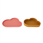 Assiette bol multicolore en silicone h1, 2x23, 5x16cm / h3, 3x19, 5x13, 3cm