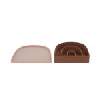 Assiette et bol rose en silicone h1, 2x20, 5x17cm / h3, 3x17, 5x14, 5cm Assiette et bol rose en silicone h1, 2x20, 5x17cm / h3, 3x17, 5x14, 5cm