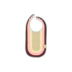 Bavoir arc - en - ciel rose en polyester 43x23cm