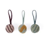 Boule nol multicolore en coton et en polyester 6cm