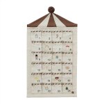 Calendrier marron en coton organique h85x50cm