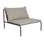 Chaise longue noir en acier h56x81x99cm