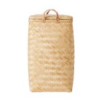 Corbeille à linge marron en bambou h55, 5x34cm Corbeille à linge marron en bambou h55, 5x34cm