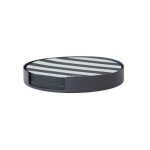 Dessous de verre noir en acier inoxydable �9, 4xh1, 5 cm