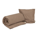 Housse de couette et taie enfant marron en coton organique h100x140cm / h45x40cm