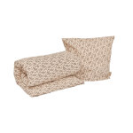Housse de couette et taie enfant marron en coton organique h70x100cm / h40x45cm