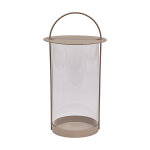 Lanterne gris en métal et en verre Ø25xh48cm Lanterne gris en métal et en verre Ø25xh48cm