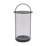 Lanterne noir en m�tal et en verre �25xh48cm