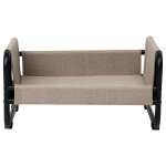 Lit noir en acier h28x52x40 cm Lit noir en acier h28x52x40 cm