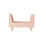 Lit de poupe beige en bois h38x52x29cm