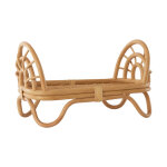Lit de poupe marron en rotin h32x52x30cm