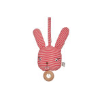 Mobile musical rouge en coton organique h21x12x12cm