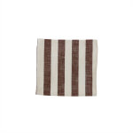 Nappe ray�e marron en coton organique h260x140cm