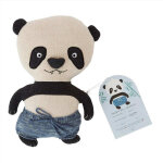 Pelcuhe ours panda multicolore en coton et en polyester h32x16x8cm