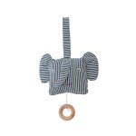 Peluche veil musical lephant en coton organique h9, 5x16x8cm