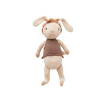 Peluche lapin beige en coton h37x30cm