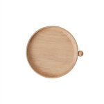 Plateau rond marron en ch�ne h2, 5x22x20cm