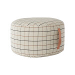 Pouf blanc en coton 65xh38cm
