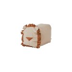 Pouf enfant marron en coton h44x50x44cm