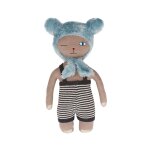 Poupe gris en coton et polyester h43x25x11cm