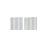 Serviette de table rayée bleu en coton organique h45x45cm Serviette de table rayée bleu en coton organique h45x45cm