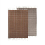 Tapis dentre marron en laine et en coton h200x140cm