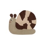 Tapis escargot marron en laine 98xh88cm