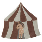 Tapis marron en laine et en coton h90x100cm
