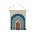 Tapis mural bleu en laine h69x55cm