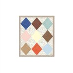 Tapis mural matelassé multicolore en coton organique h75x65cm Tapis mural matelassé multicolore en coton organique h75x65cm