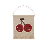 Tapis mural rouge en laine h59x50cm Tapis mural rouge en laine h59x50cm