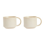 Tasse blanc en terre cuite h7, 5x11x8cm